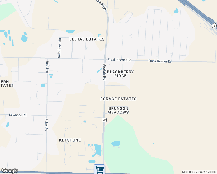 map of restaurants, bars, coffee shops, grocery stores, and more near 10020 Beulah Road in Pensacola
