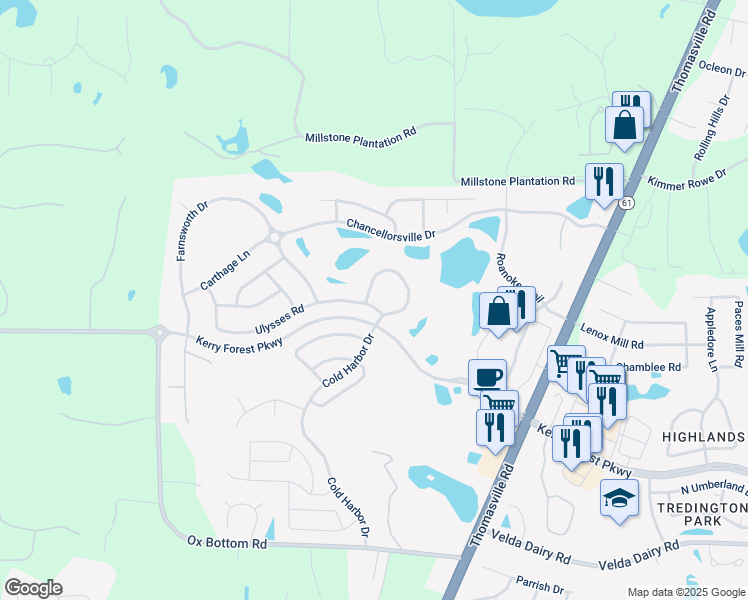 map of restaurants, bars, coffee shops, grocery stores, and more near 2628 Manassas Way in Tallahassee