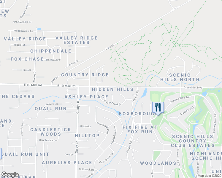 map of restaurants, bars, coffee shops, grocery stores, and more near 1220 Greystone Lane in Pensacola