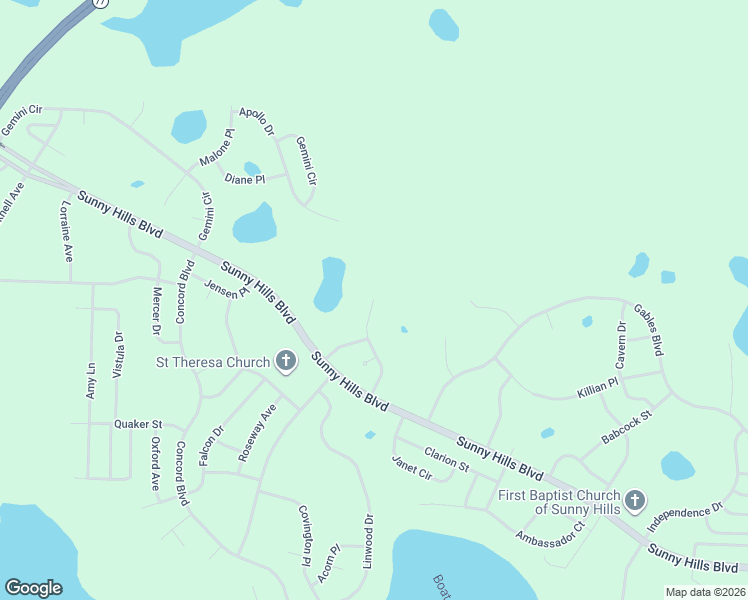 map of restaurants, bars, coffee shops, grocery stores, and more near 672 Belmar Place in Chipley