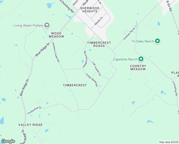 map of restaurants, bars, coffee shops, grocery stores, and more near 12933 Cedar Bend Road in College Station