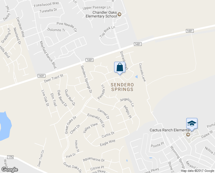 map of restaurants, bars, coffee shops, grocery stores, and more near 3306 Luminoso Lane in Round Rock