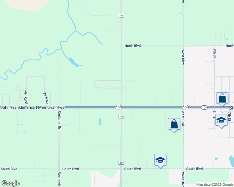 map of restaurants, bars, coffee shops, grocery stores, and more near 22105 County Road 49 in Silverhill