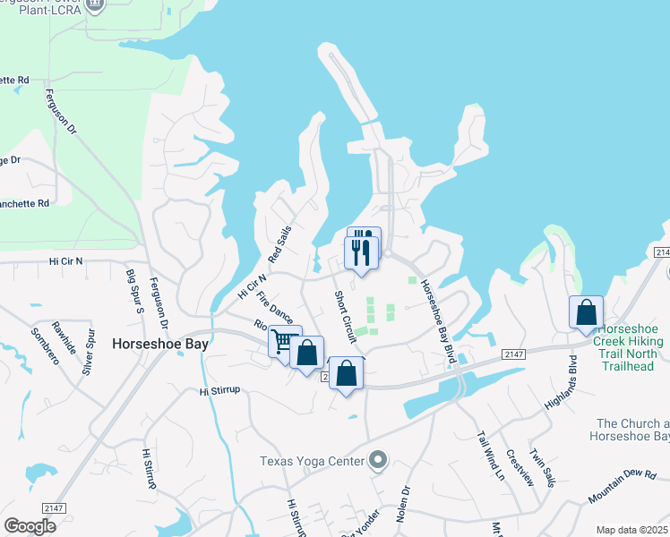 map of restaurants, bars, coffee shops, grocery stores, and more near 602 Port in Horseshoe Bay