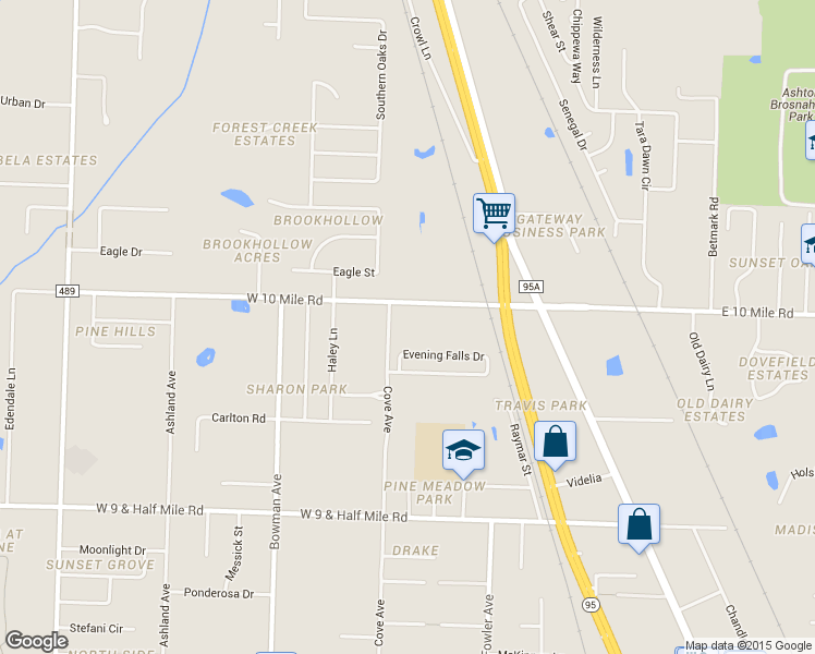 map of restaurants, bars, coffee shops, grocery stores, and more near 10392 Cove Avenue in Pensacola