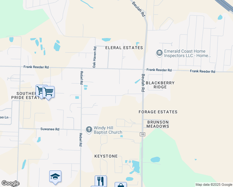 map of restaurants, bars, coffee shops, grocery stores, and more near 6262 Sonoma Lane in Bellview
