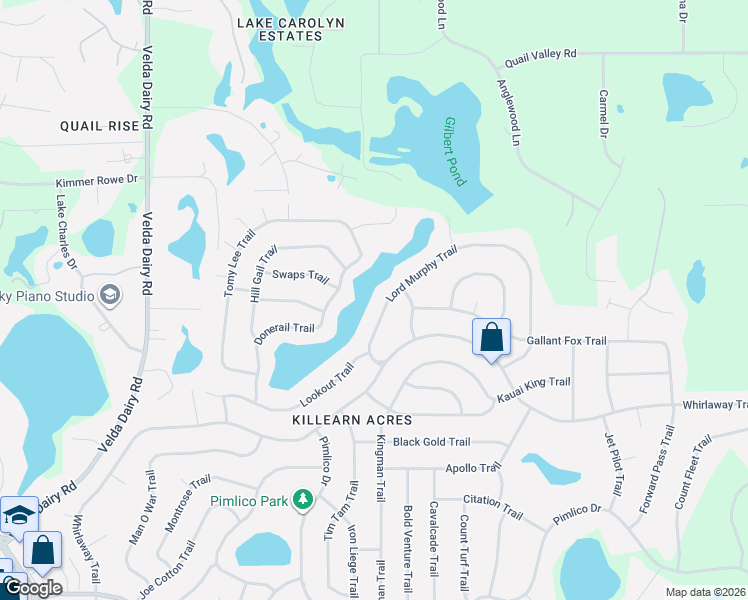 map of restaurants, bars, coffee shops, grocery stores, and more near 3220 Lord Murphy Trail in Tallahassee