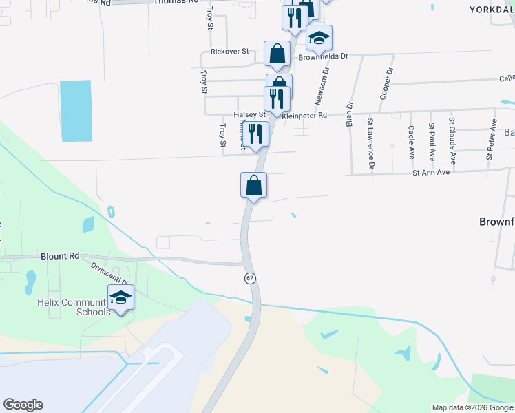 map of restaurants, bars, coffee shops, grocery stores, and more near 11129 Plank Road in Baton Rouge