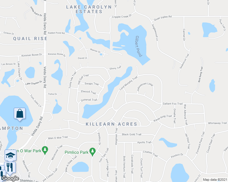 map of restaurants, bars, coffee shops, grocery stores, and more near 3220 Lord Murphy Trail in Tallahassee