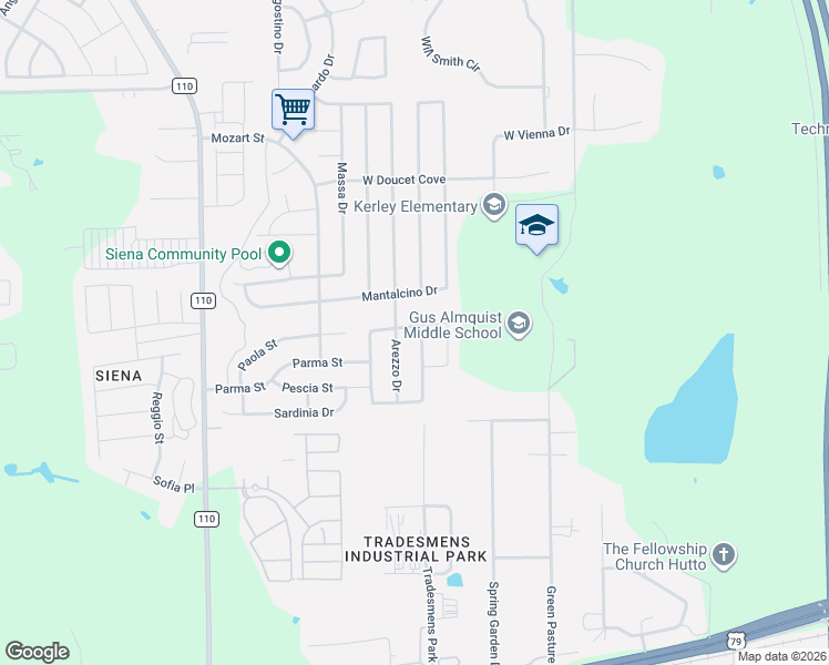 map of restaurants, bars, coffee shops, grocery stores, and more near 8202 Angelo Loop in Round Rock