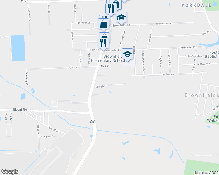 map of restaurants, bars, coffee shops, grocery stores, and more near 5656 Guice Drive in Baton Rouge