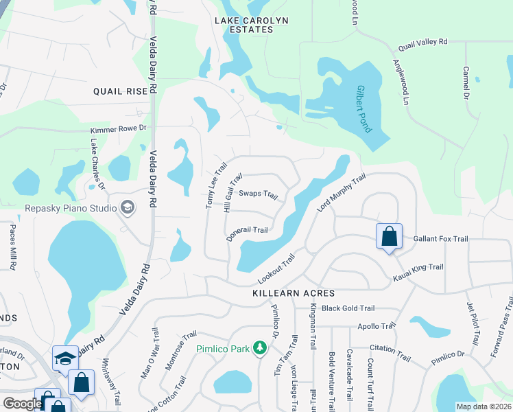 map of restaurants, bars, coffee shops, grocery stores, and more near 3120 Elwood Trail in Tallahassee