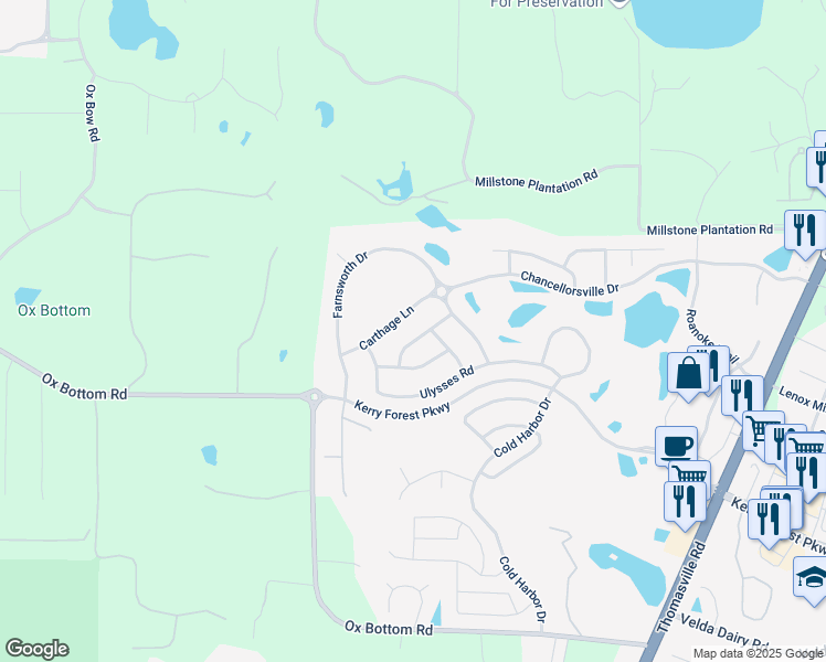 map of restaurants, bars, coffee shops, grocery stores, and more near 2538 Lagrange Trail in Tallahassee