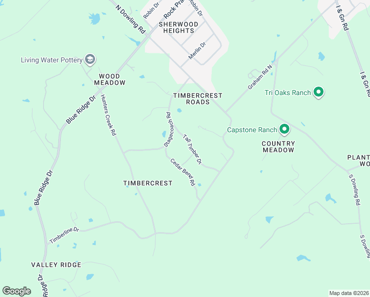 map of restaurants, bars, coffee shops, grocery stores, and more near 12933 Cedar Bend Road in College Station