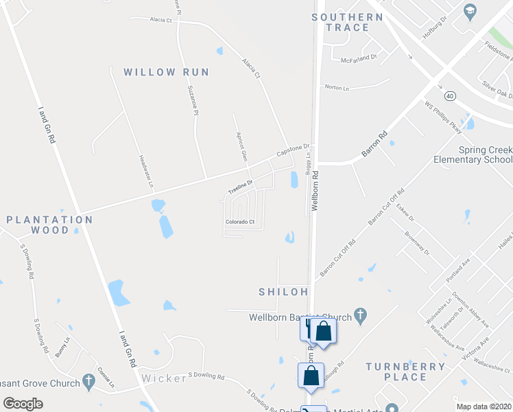 map of restaurants, bars, coffee shops, grocery stores, and more near 3420 Aspen Heights Boulevard in College Station