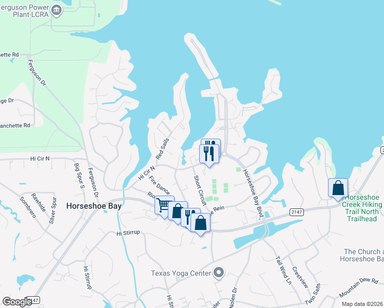 map of restaurants, bars, coffee shops, grocery stores, and more near 602 Port in Horseshoe Bay