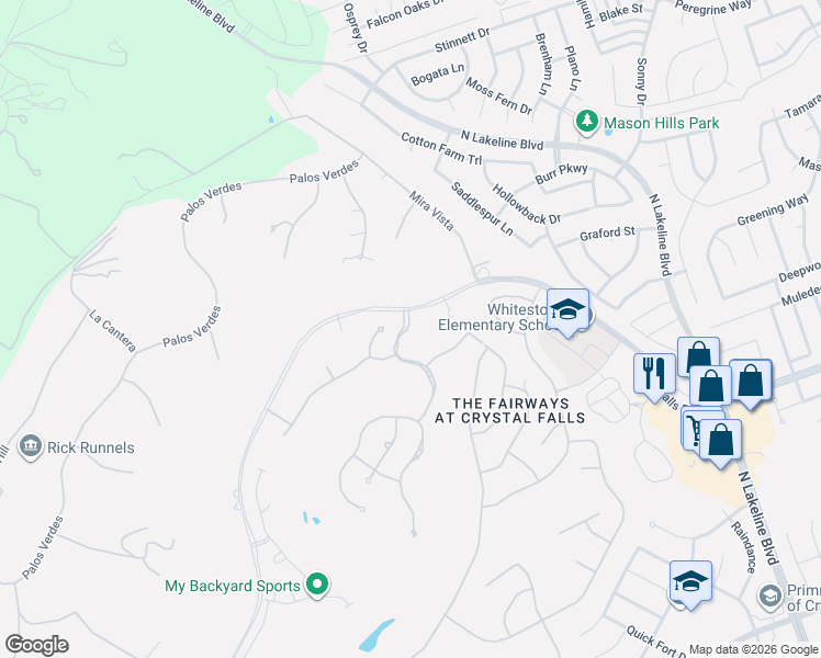 map of restaurants, bars, coffee shops, grocery stores, and more near 1636 Cantina Sky in Leander