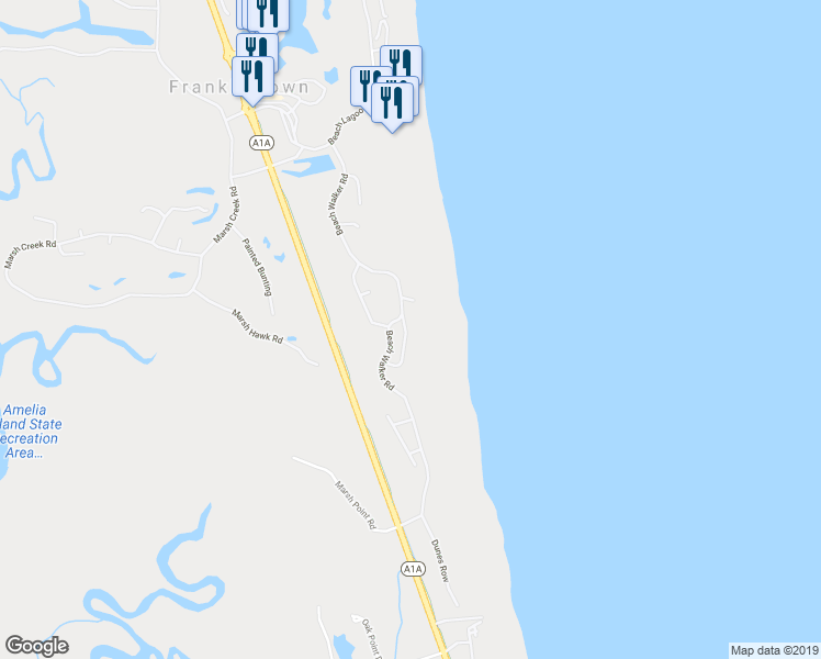 map of restaurants, bars, coffee shops, grocery stores, and more near 1312 Shipwatch Circle in Fernandina Beach