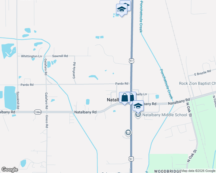 map of restaurants, bars, coffee shops, grocery stores, and more near 48001 C Harrison Road in Tickfaw