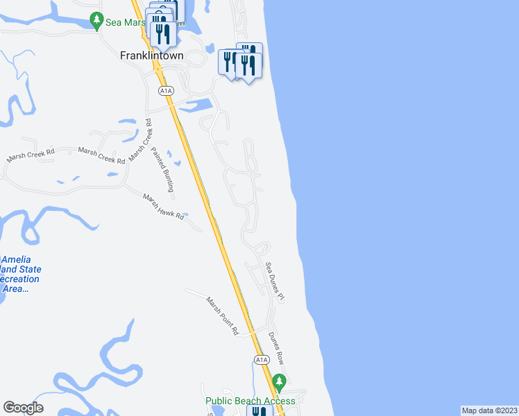 map of restaurants, bars, coffee shops, grocery stores, and more near 1324 Shipwatch Circle in Fernandina Beach