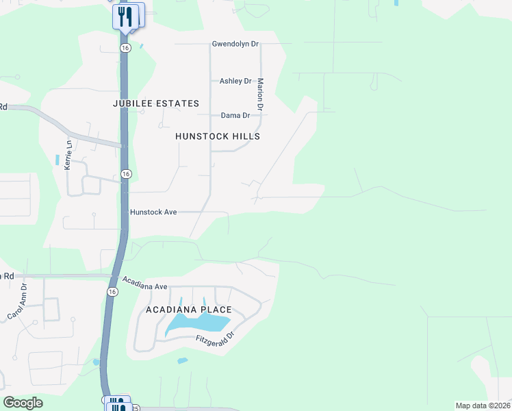 map of restaurants, bars, coffee shops, grocery stores, and more near 8637 Beechwood Drive in Denham Springs