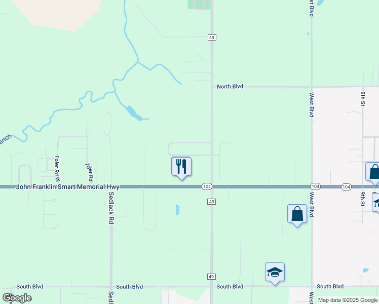 map of restaurants, bars, coffee shops, grocery stores, and more near 22105 County Road 49 in Silverhill