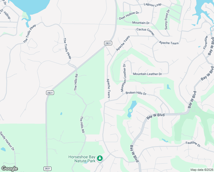 map of restaurants, bars, coffee shops, grocery stores, and more near 203 Apache Tears in Horseshoe Bay