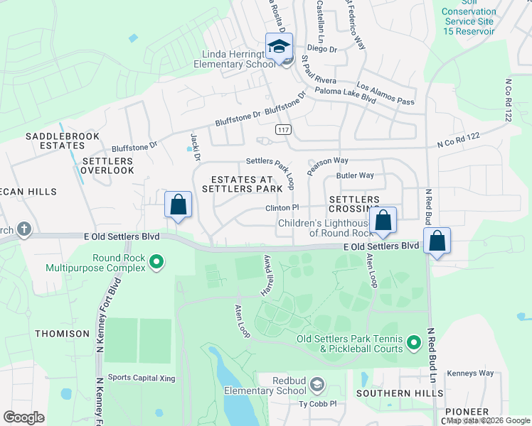 map of restaurants, bars, coffee shops, grocery stores, and more near 2945 Todd Tr in Round Rock