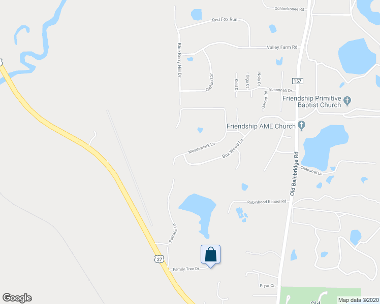 map of restaurants, bars, coffee shops, grocery stores, and more near 5098 Meadowlark Lane in Tallahassee