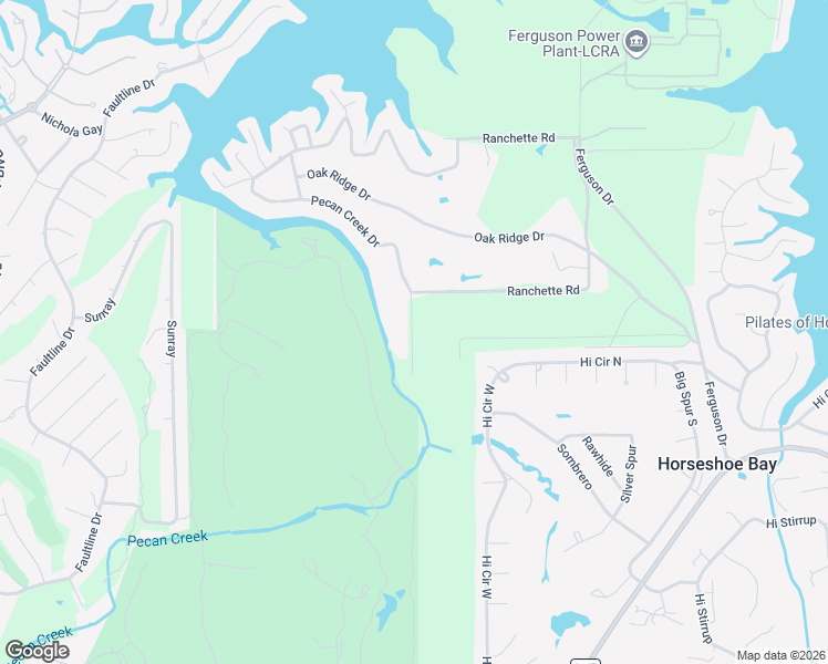 map of restaurants, bars, coffee shops, grocery stores, and more near 610 Pecan Creek Drive in Horseshoe Bay