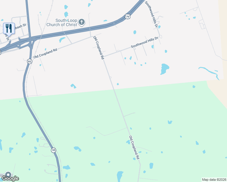 map of restaurants, bars, coffee shops, grocery stores, and more near 872 County Road 452 in Taylor