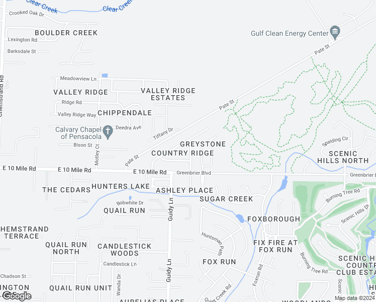 map of restaurants, bars, coffee shops, grocery stores, and more near 10409 Pine Hill Terrace in Pensacola