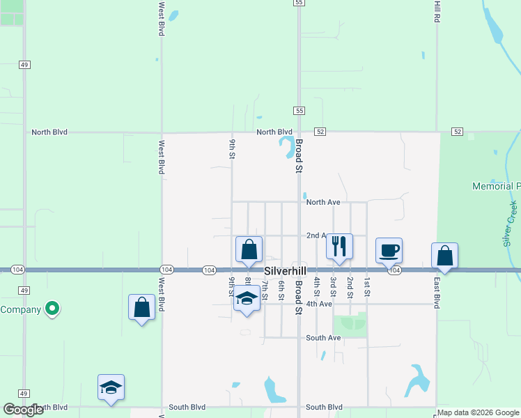 map of restaurants, bars, coffee shops, grocery stores, and more near 22229 7th Street in Silverhill