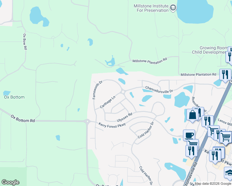 map of restaurants, bars, coffee shops, grocery stores, and more near 2564 Carthage Lane in Tallahassee
