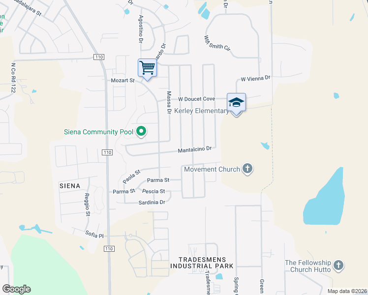 map of restaurants, bars, coffee shops, grocery stores, and more near 8093 Bassano Drive in Round Rock