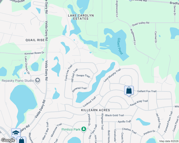 map of restaurants, bars, coffee shops, grocery stores, and more near 6845 Hill Gail Trail in Tallahassee