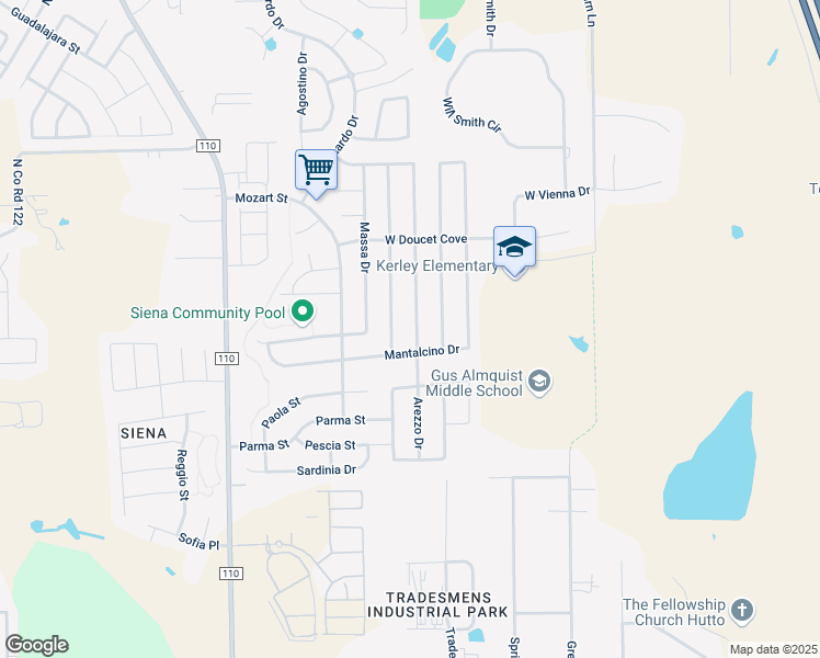 map of restaurants, bars, coffee shops, grocery stores, and more near 8089 Bassano Drive in Round Rock