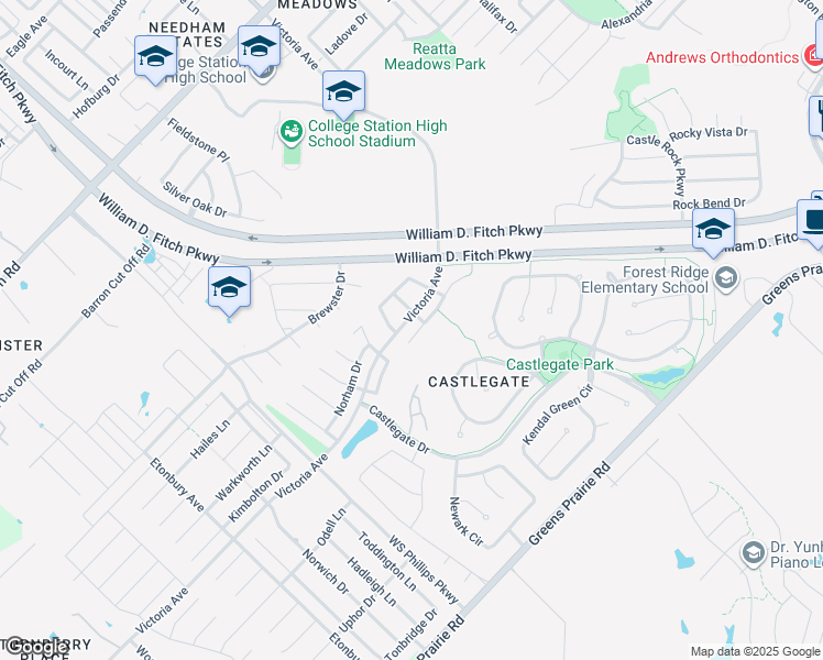 map of restaurants, bars, coffee shops, grocery stores, and more near 2236 Carlisle Court in College Station