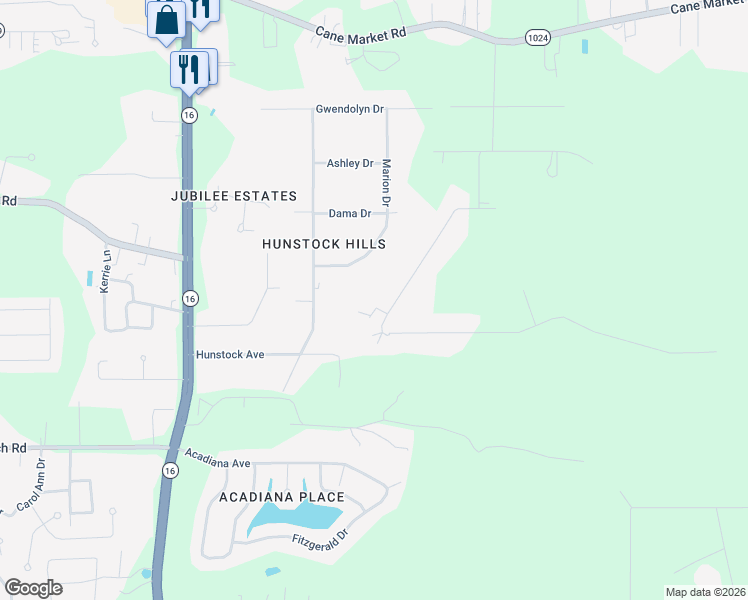map of restaurants, bars, coffee shops, grocery stores, and more near 32815 Poplar Court in Denham Springs