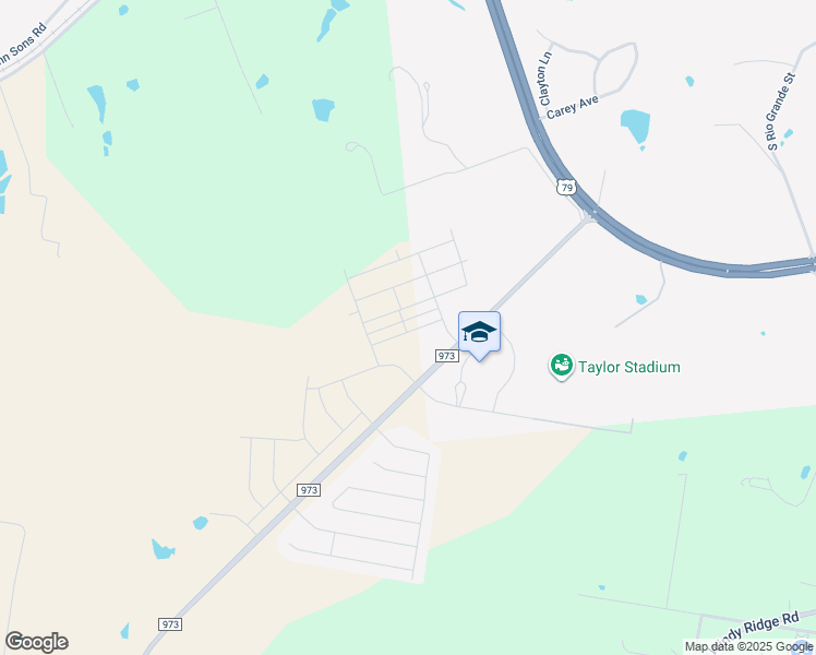 map of restaurants, bars, coffee shops, grocery stores, and more near 530 Farm to Market Road 973 in Taylor