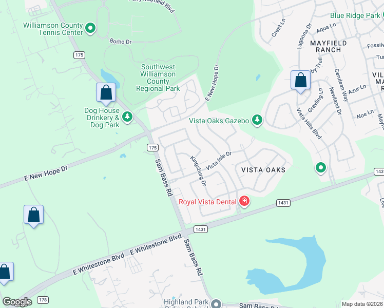 map of restaurants, bars, coffee shops, grocery stores, and more near 4229 Kingsburg Drive in Round Rock