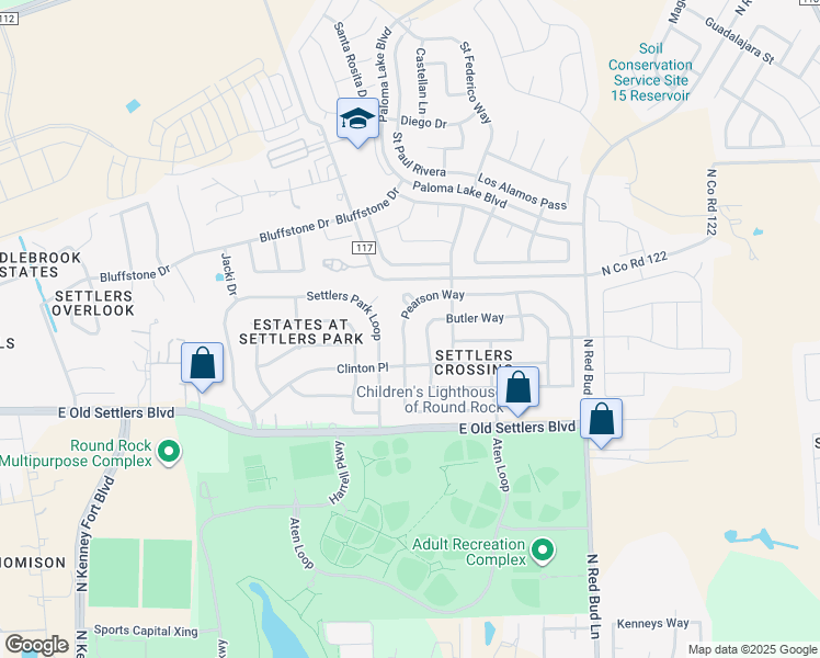 map of restaurants, bars, coffee shops, grocery stores, and more near 3000 Pearson Cove in Round Rock