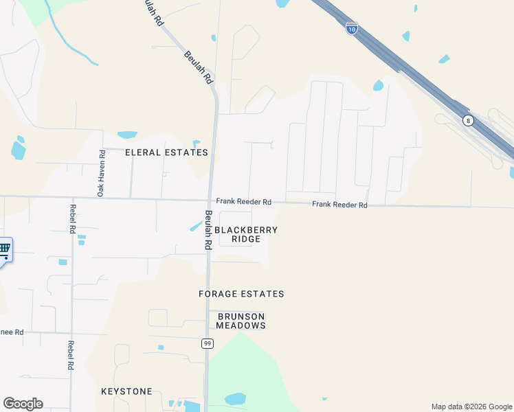 map of restaurants, bars, coffee shops, grocery stores, and more near 9901 Jay Road in Pensacola