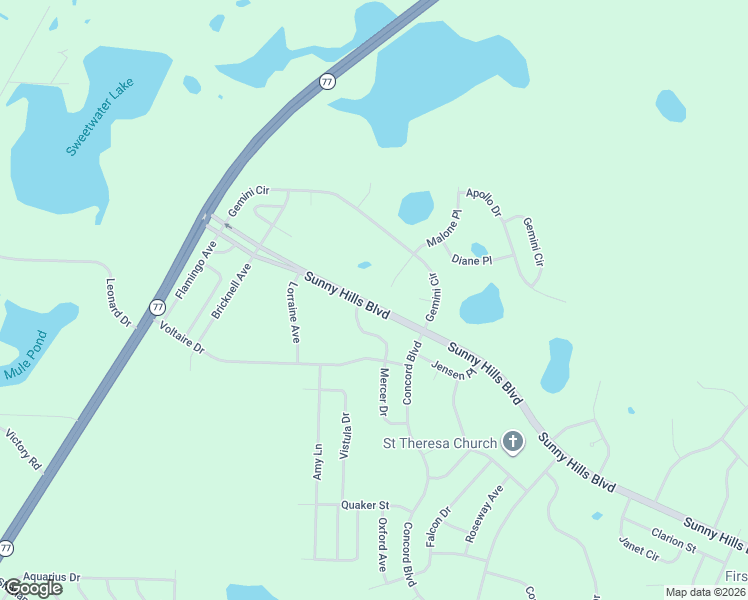 map of restaurants, bars, coffee shops, grocery stores, and more near 3872 Malone Court in Chipley
