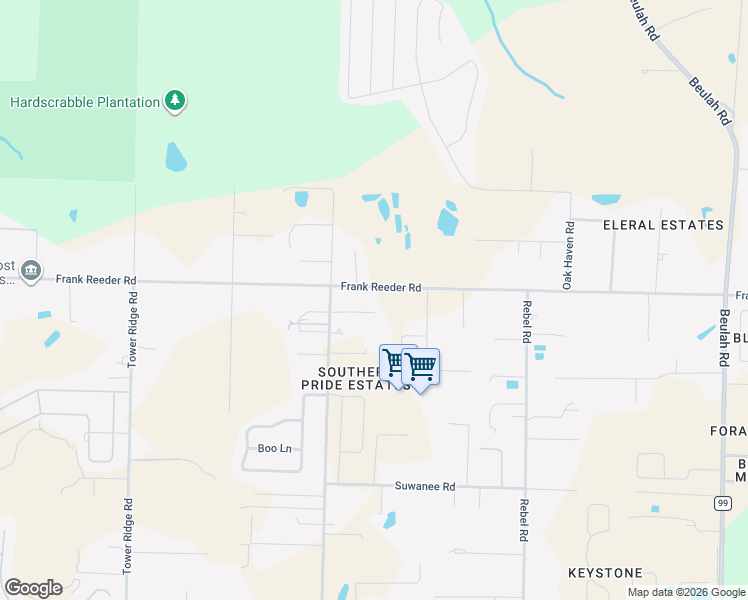 map of restaurants, bars, coffee shops, grocery stores, and more near 6645 Frank Reeder Road in Pensacola