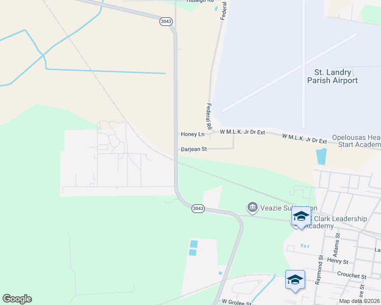 map of restaurants, bars, coffee shops, grocery stores, and more near 101-299 Par Road 1-32-A in Opelousas