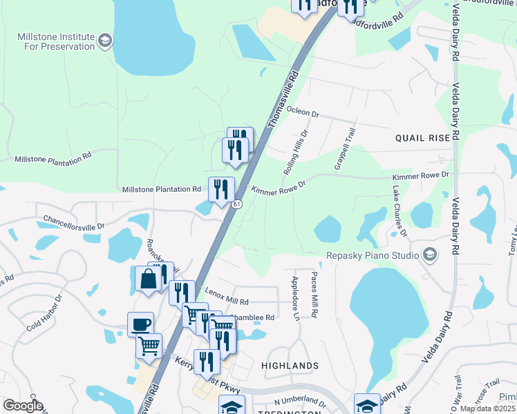 map of restaurants, bars, coffee shops, grocery stores, and more near 5885 Sagee Place in Tallahassee