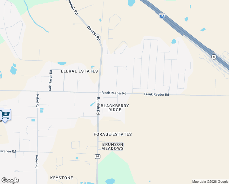 map of restaurants, bars, coffee shops, grocery stores, and more near 9901 Jay Road in Pensacola