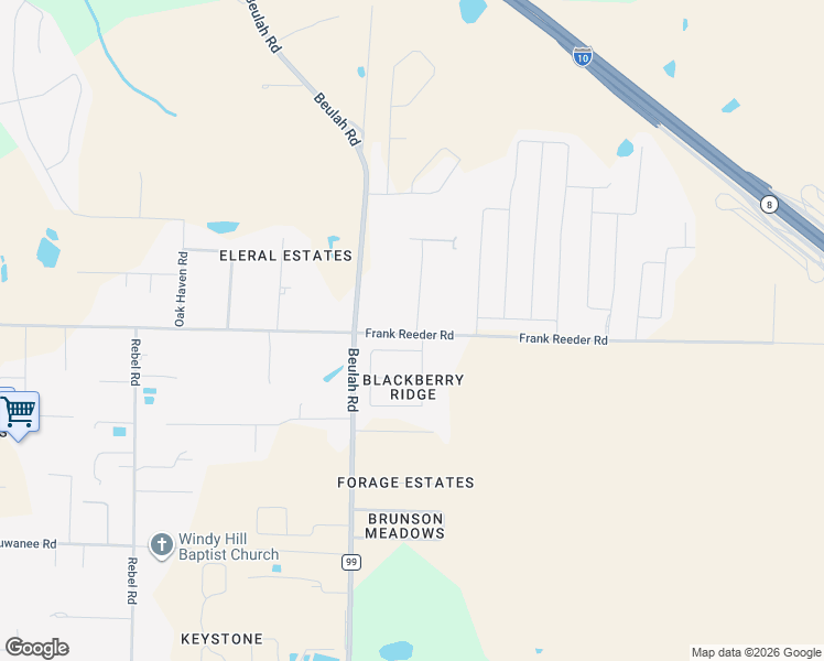 map of restaurants, bars, coffee shops, grocery stores, and more near 9901 Jay Road in Pensacola