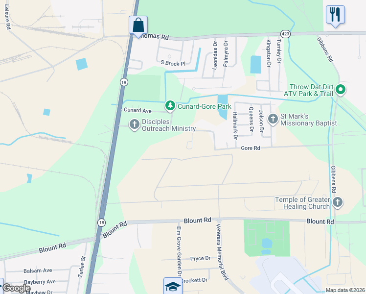 map of restaurants, bars, coffee shops, grocery stores, and more near 2342 Marci Court in Baton Rouge